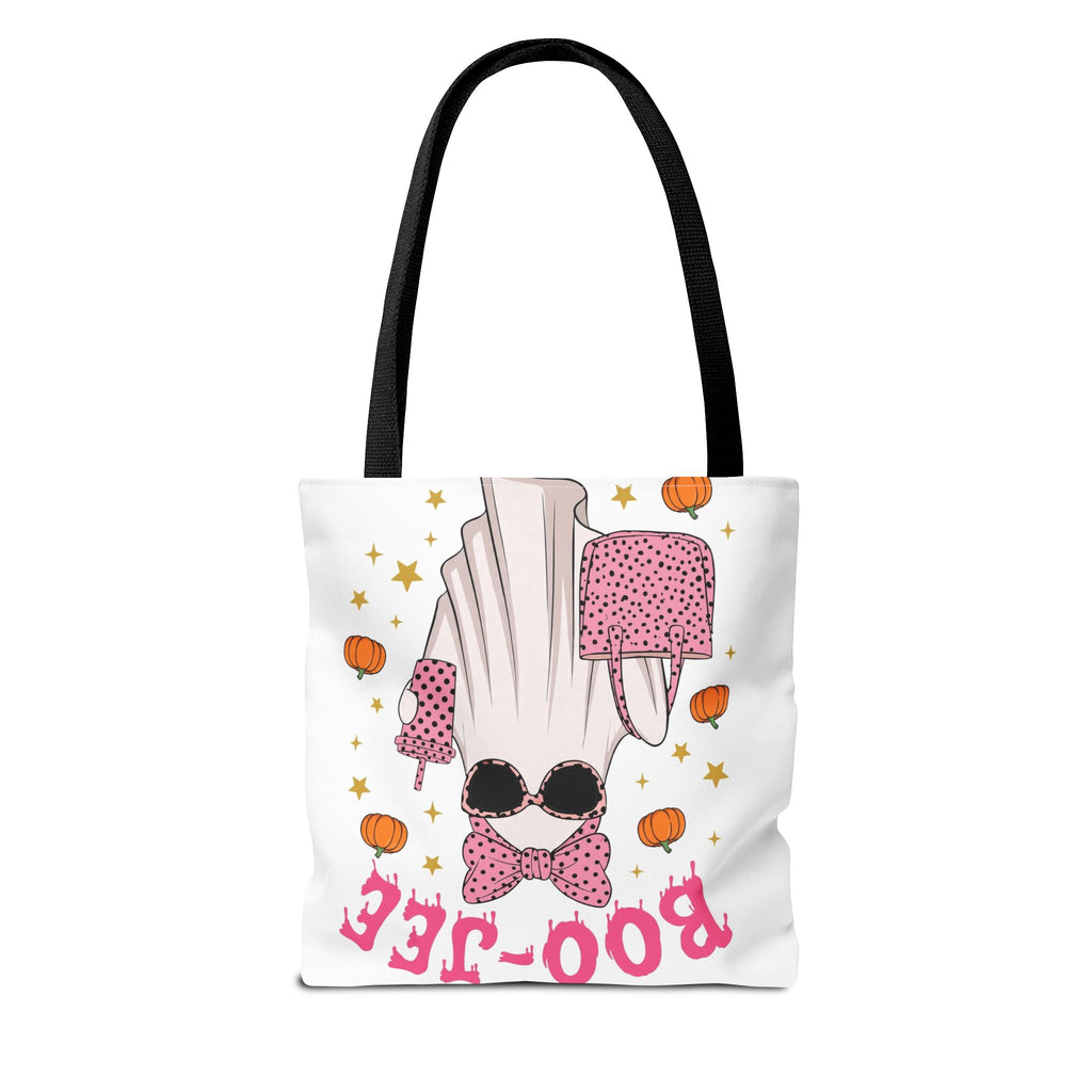 Boo-Jee Ghost Tote Bag - Pink Polka Dot Halloween