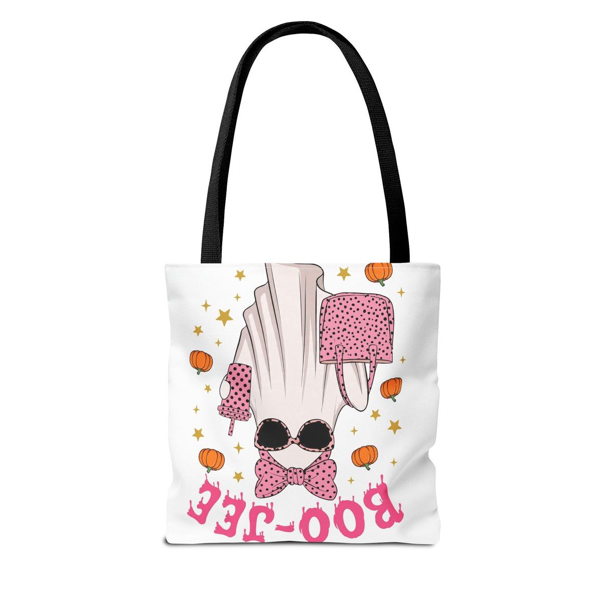 Boo-Jee Ghost Tote Bag - Pink Polka Dot Halloween