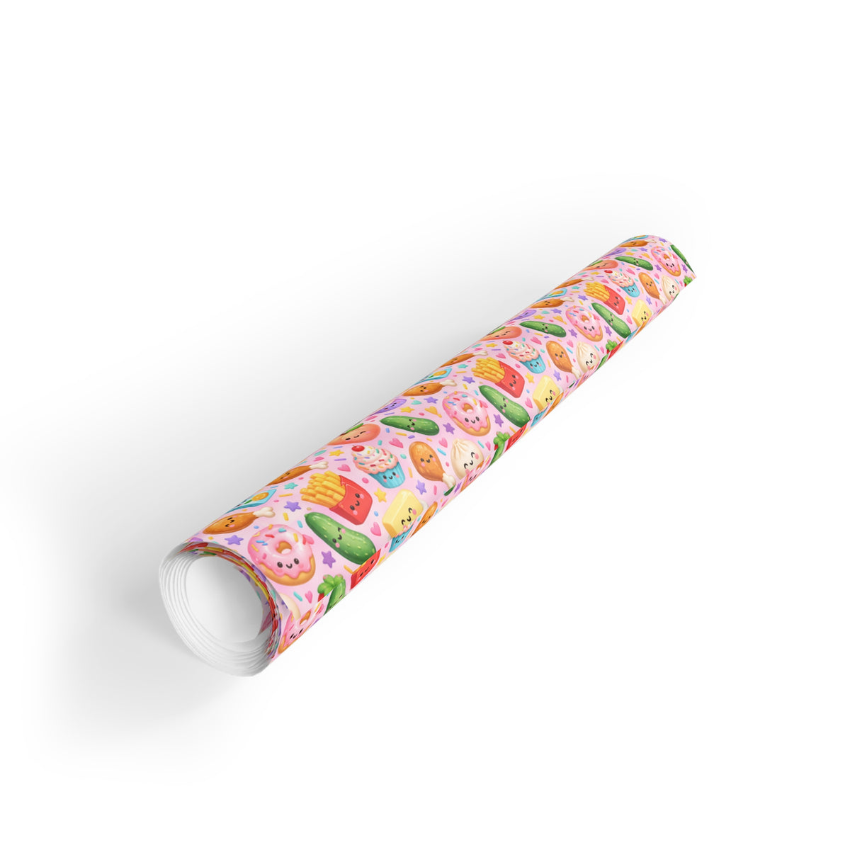Colorful Squishy Food Birthday girl wrapping Paper