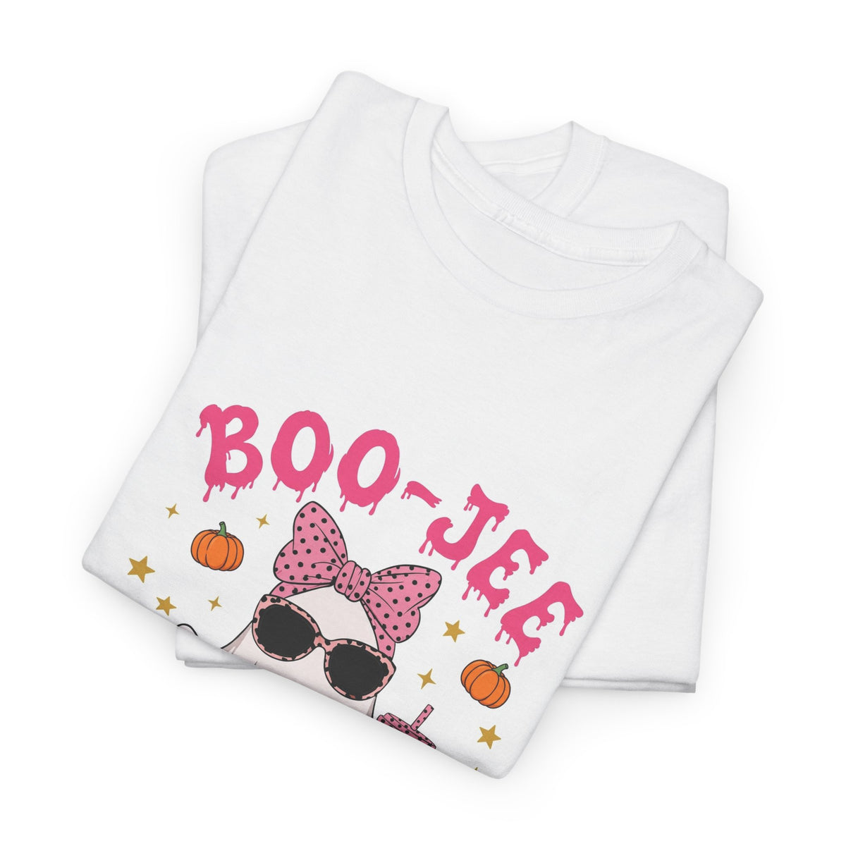 Boo-Jee Ghost T-Shirt - Pink Polka Dot Halloween