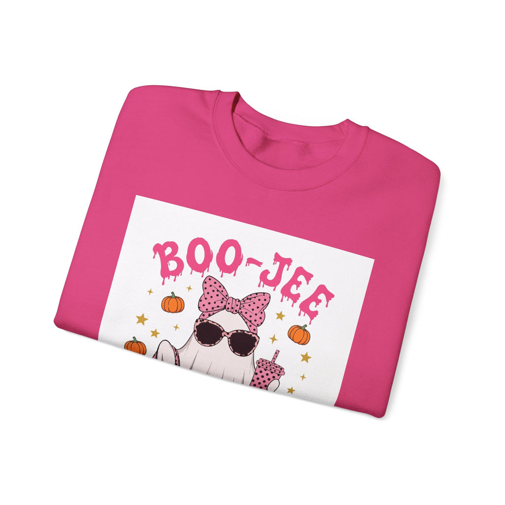 Boo-Jee Ghost Sweatshirt - Pink Polka Dot Halloween