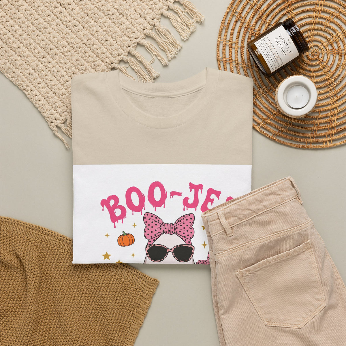 Boo-Jee Ghost T-Shirt - Pink Polka Dot Halloween