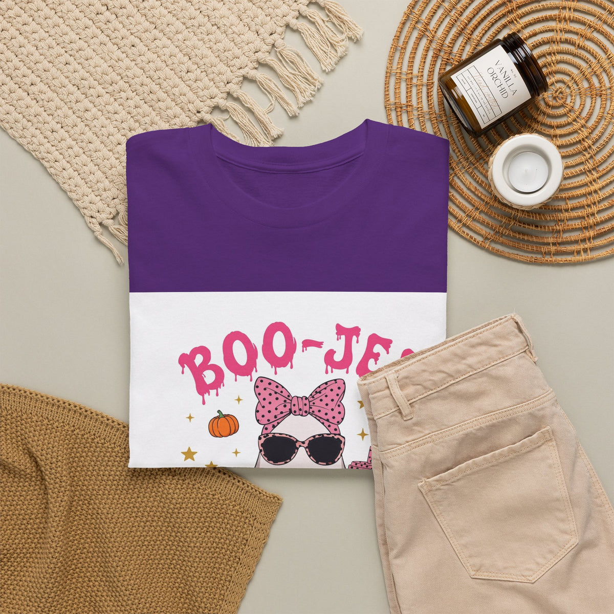 Boo-Jee Ghost T-Shirt - Pink Polka Dot Halloween