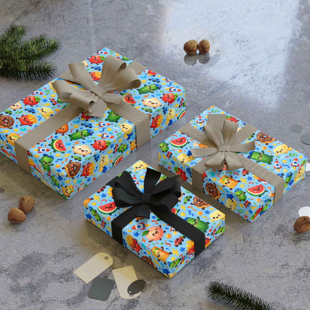Cute birthday boy squishy wrapping paper