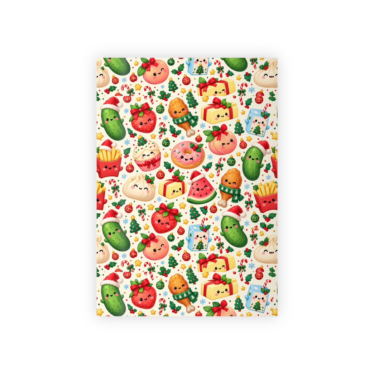 Wrapping Paper Roll — Cute Kawaii Fruits & Snacks Holiday Gift Wrap