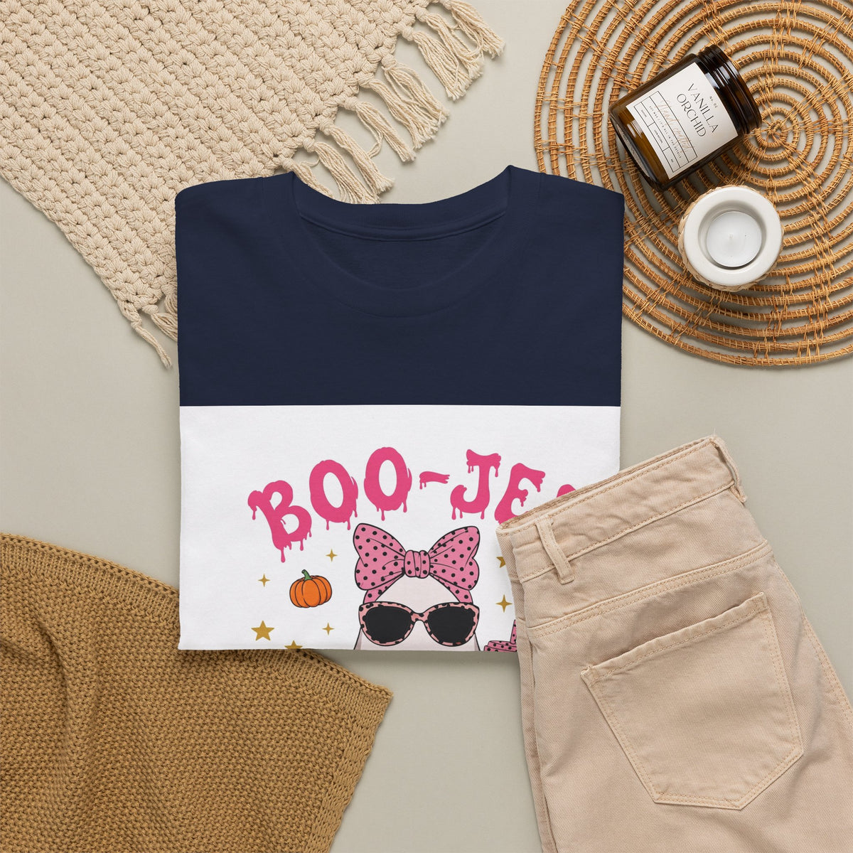 Boo-Jee Ghost T-Shirt - Pink Polka Dot Halloween