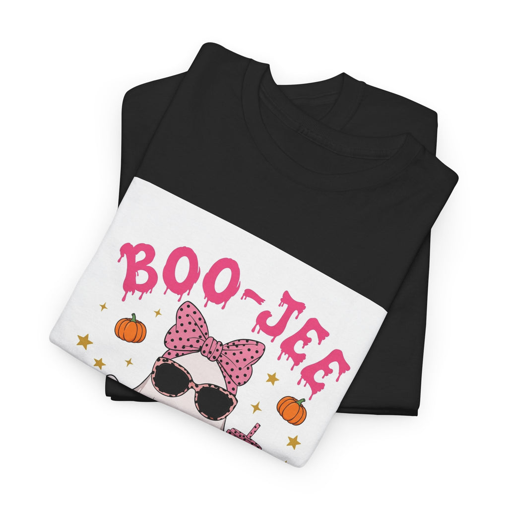 Boo-Jee Ghost T-Shirt - Pink Polka Dot Halloween