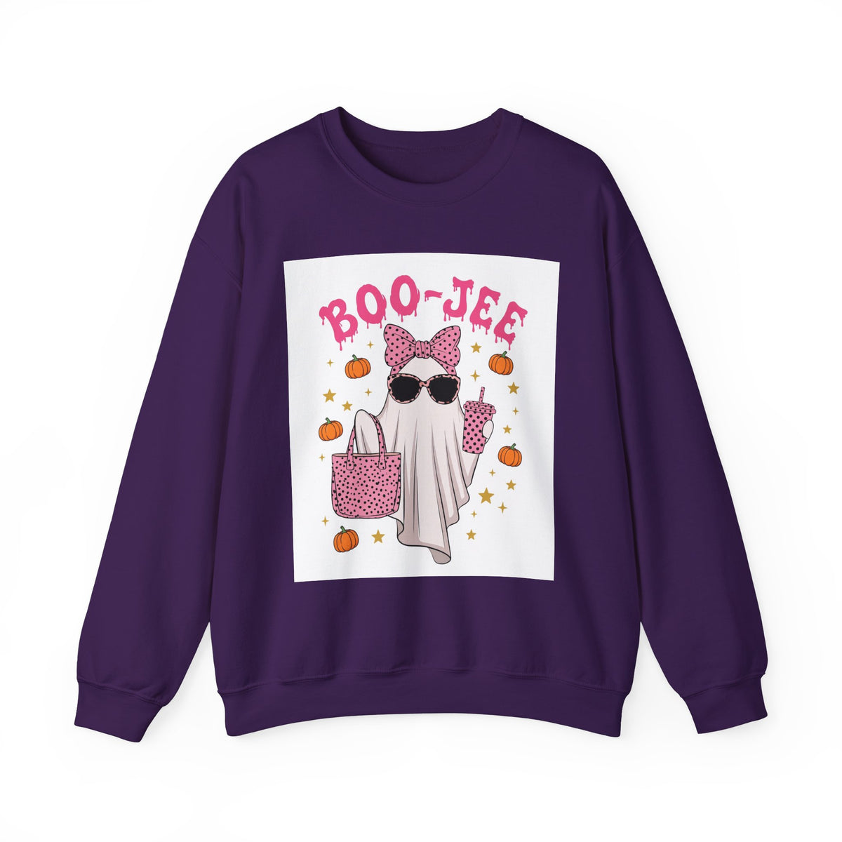 Boo-Jee Ghost Sweatshirt - Pink Polka Dot Halloween