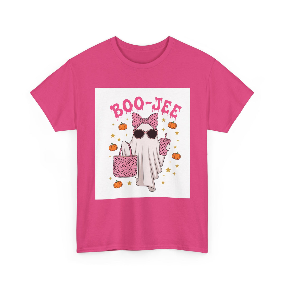 Boo-Jee Ghost T-Shirt - Pink Polka Dot Halloween