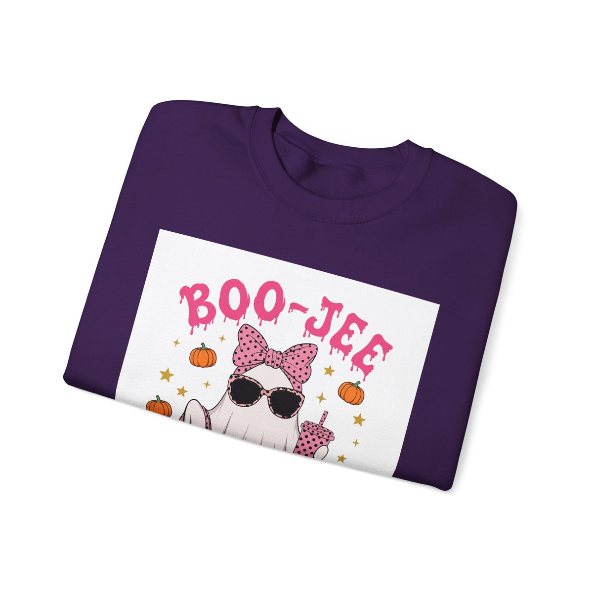 Boo-Jee Ghost Sweatshirt - Pink Polka Dot Halloween