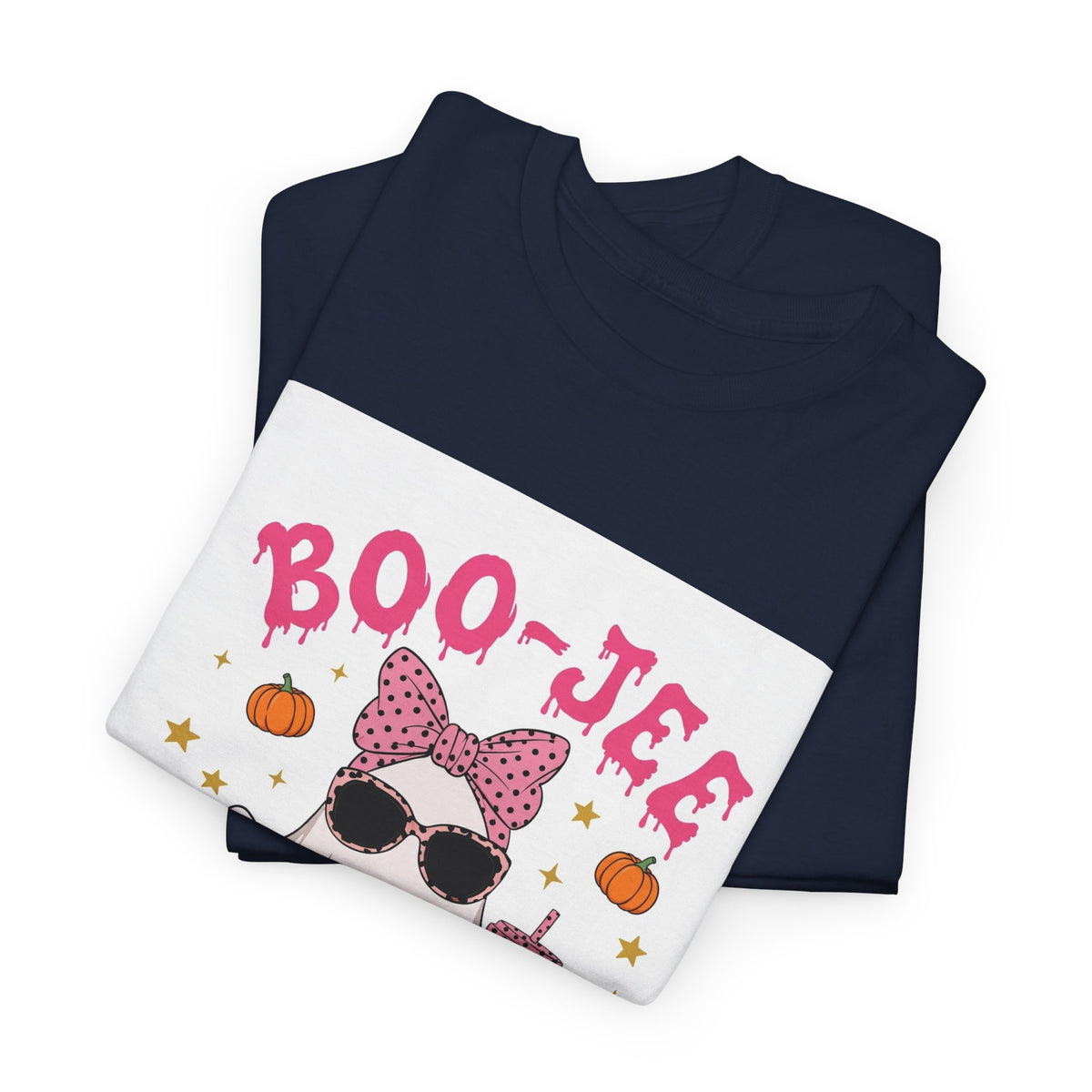 Boo-Jee Ghost T-Shirt - Pink Polka Dot Halloween