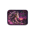 Just a Girl Who Loves Horses Sherpa Blanket | Horse Lover, Pink Floral Sunset