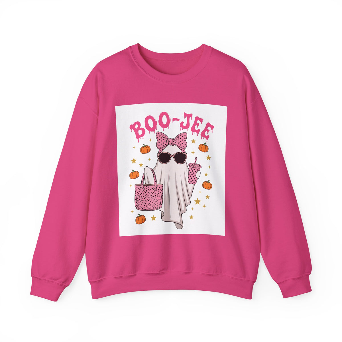 Boo-Jee Ghost Sweatshirt - Pink Polka Dot Halloween