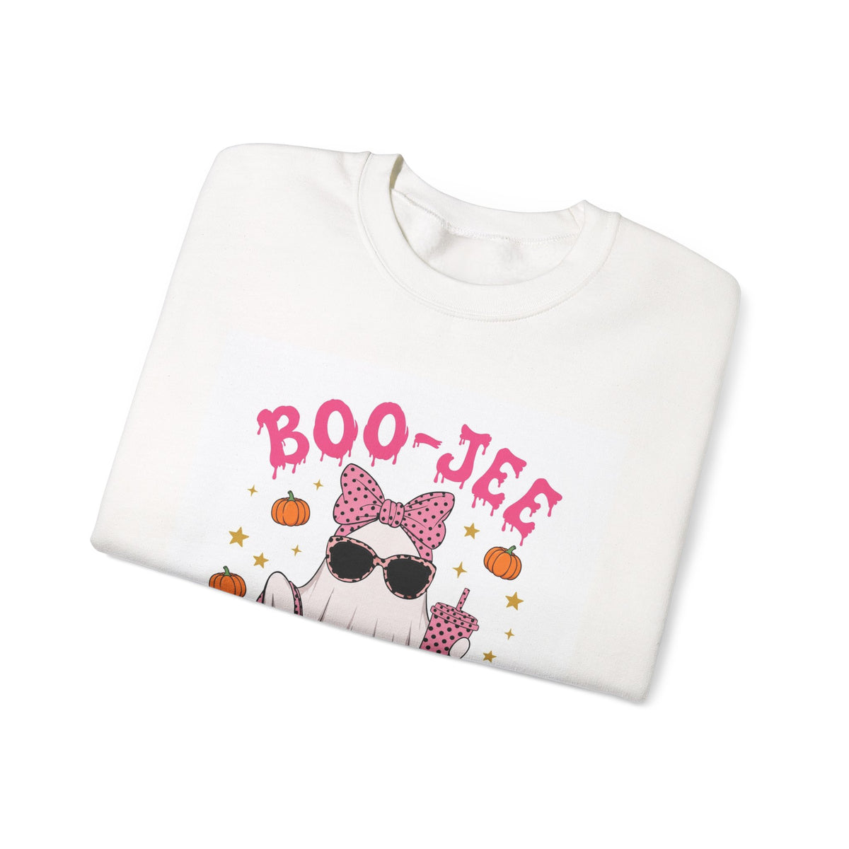Boo-Jee Ghost Sweatshirt - Pink Polka Dot Halloween