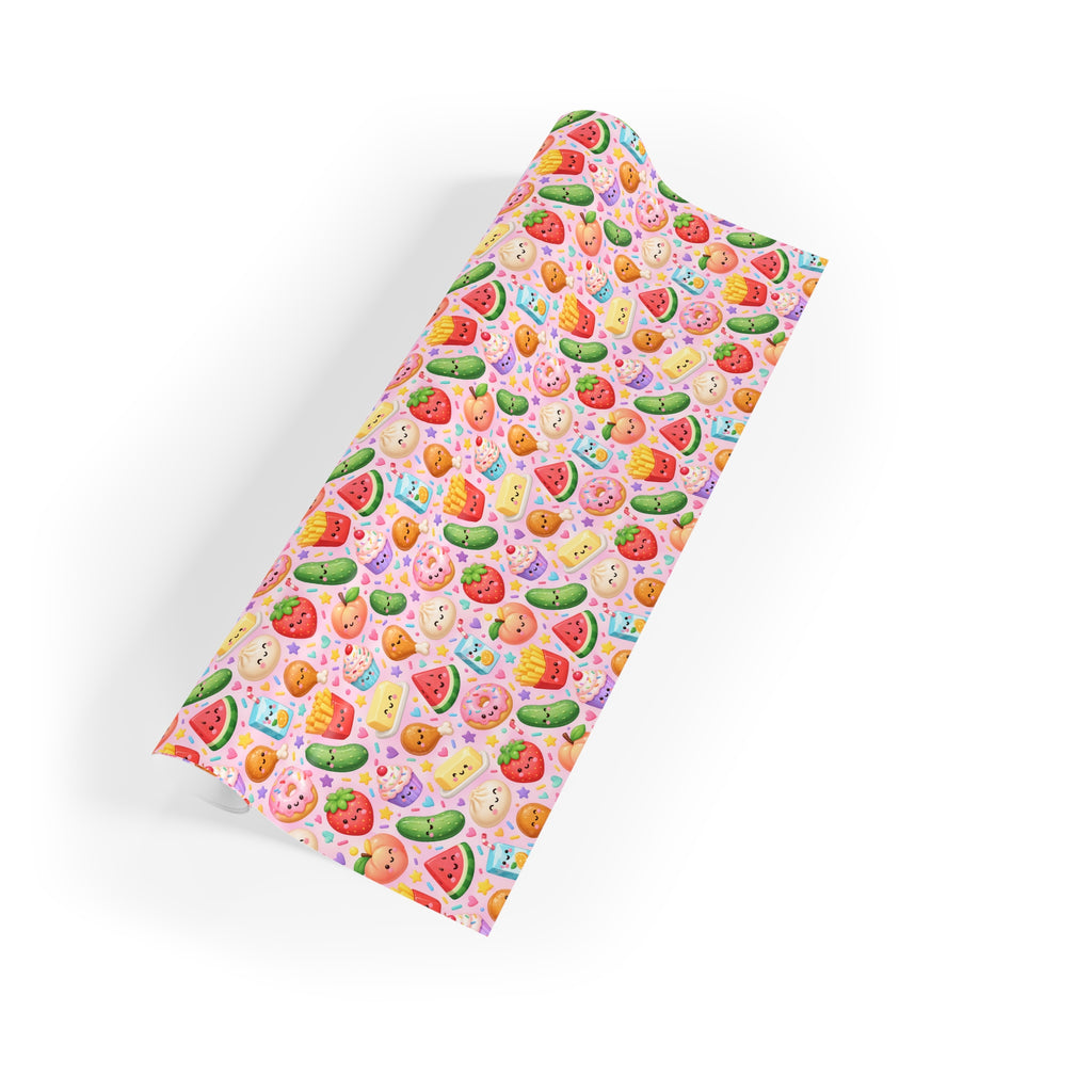 Colorful Squishy Food Birthday girl wrapping Paper