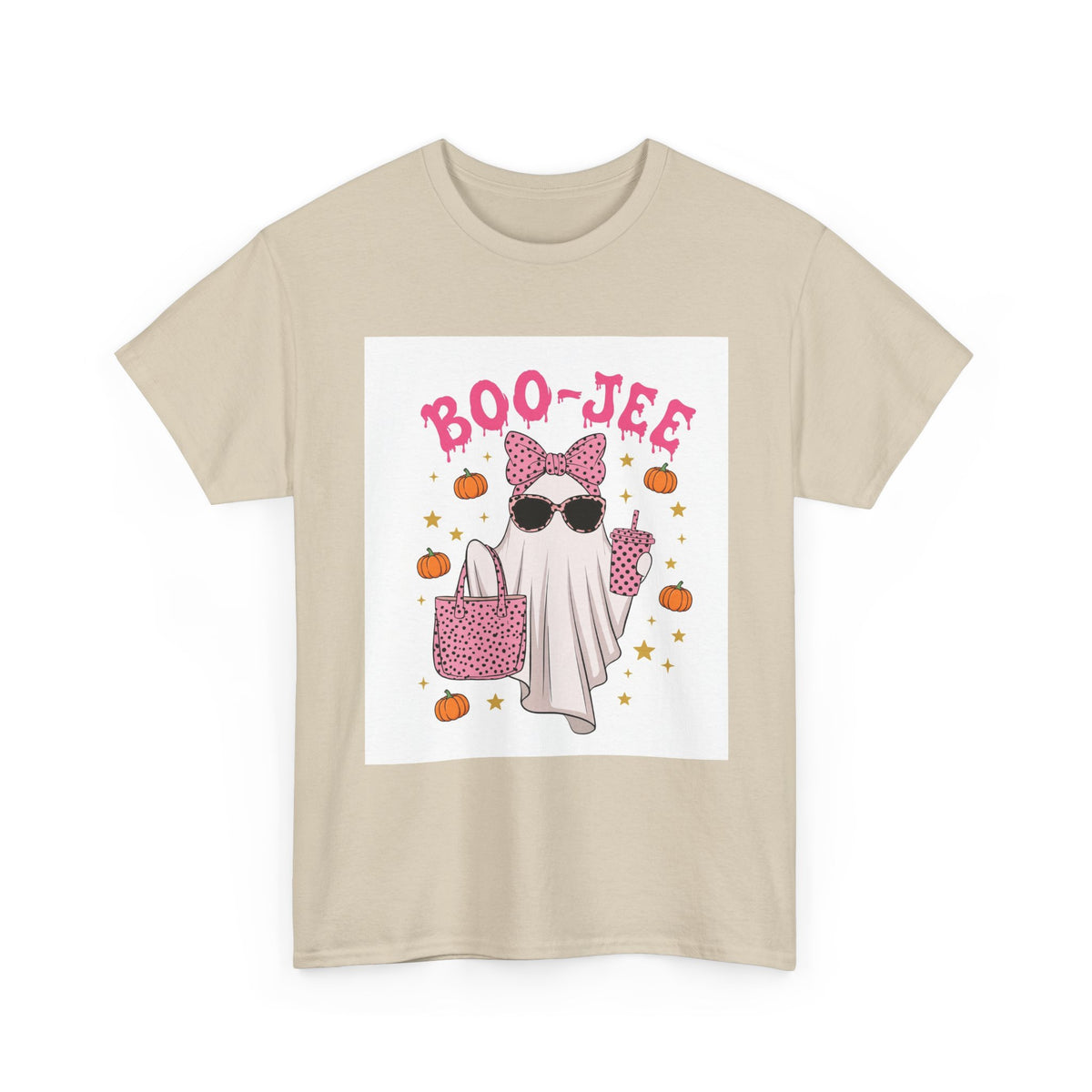 Boo-Jee Ghost T-Shirt - Pink Polka Dot Halloween