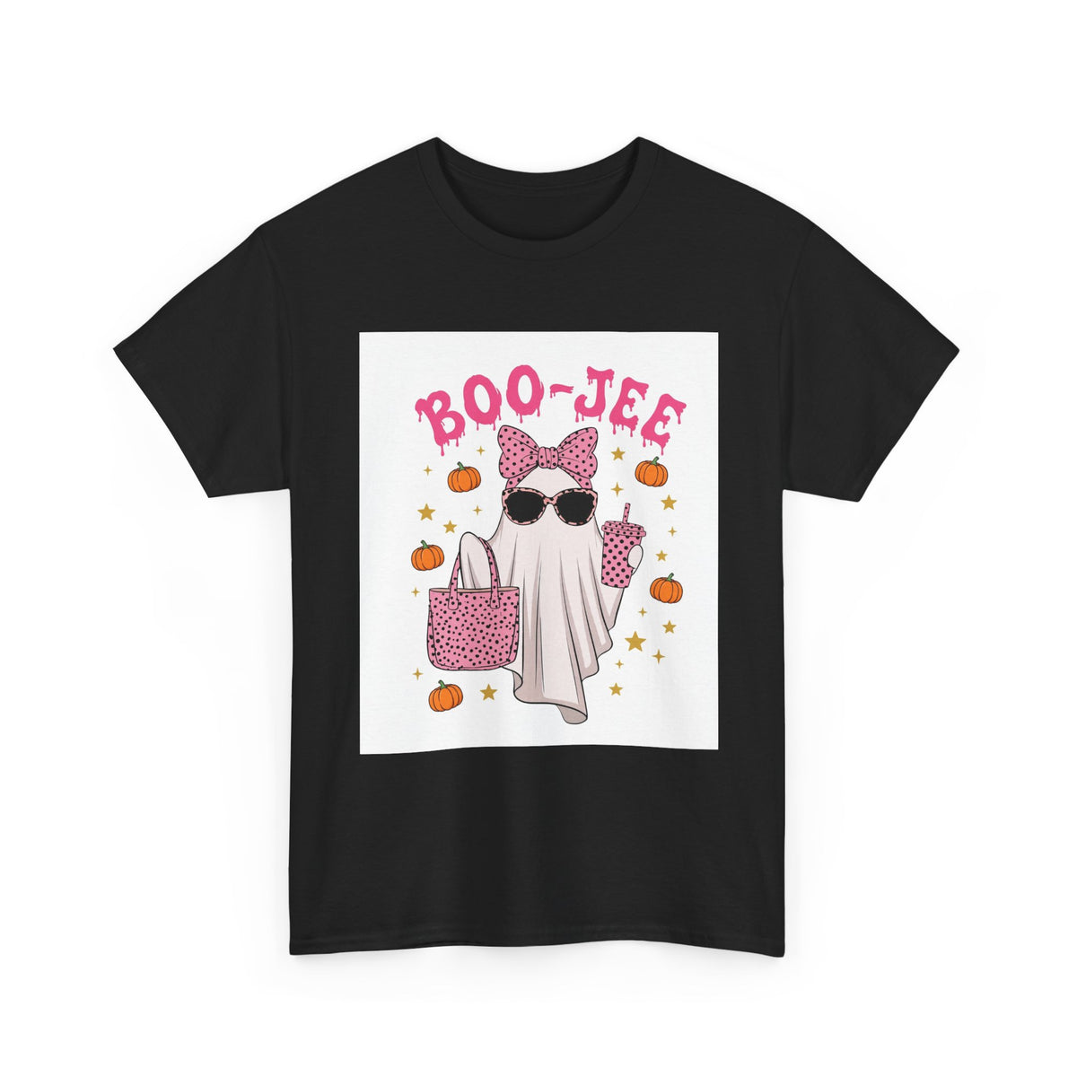 Boo-Jee Ghost T-Shirt - Pink Polka Dot Halloween