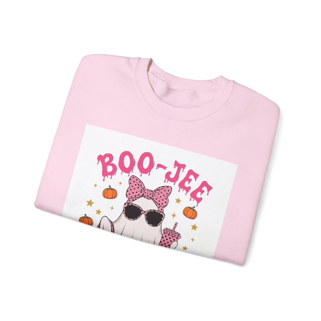 Boo-Jee Ghost Sweatshirt - Pink Polka Dot Halloween