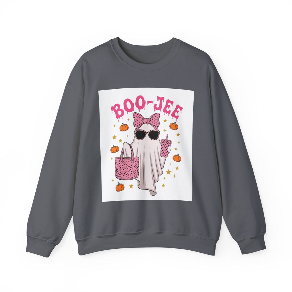 Boo-Jee Ghost Sweatshirt - Pink Polka Dot Halloween