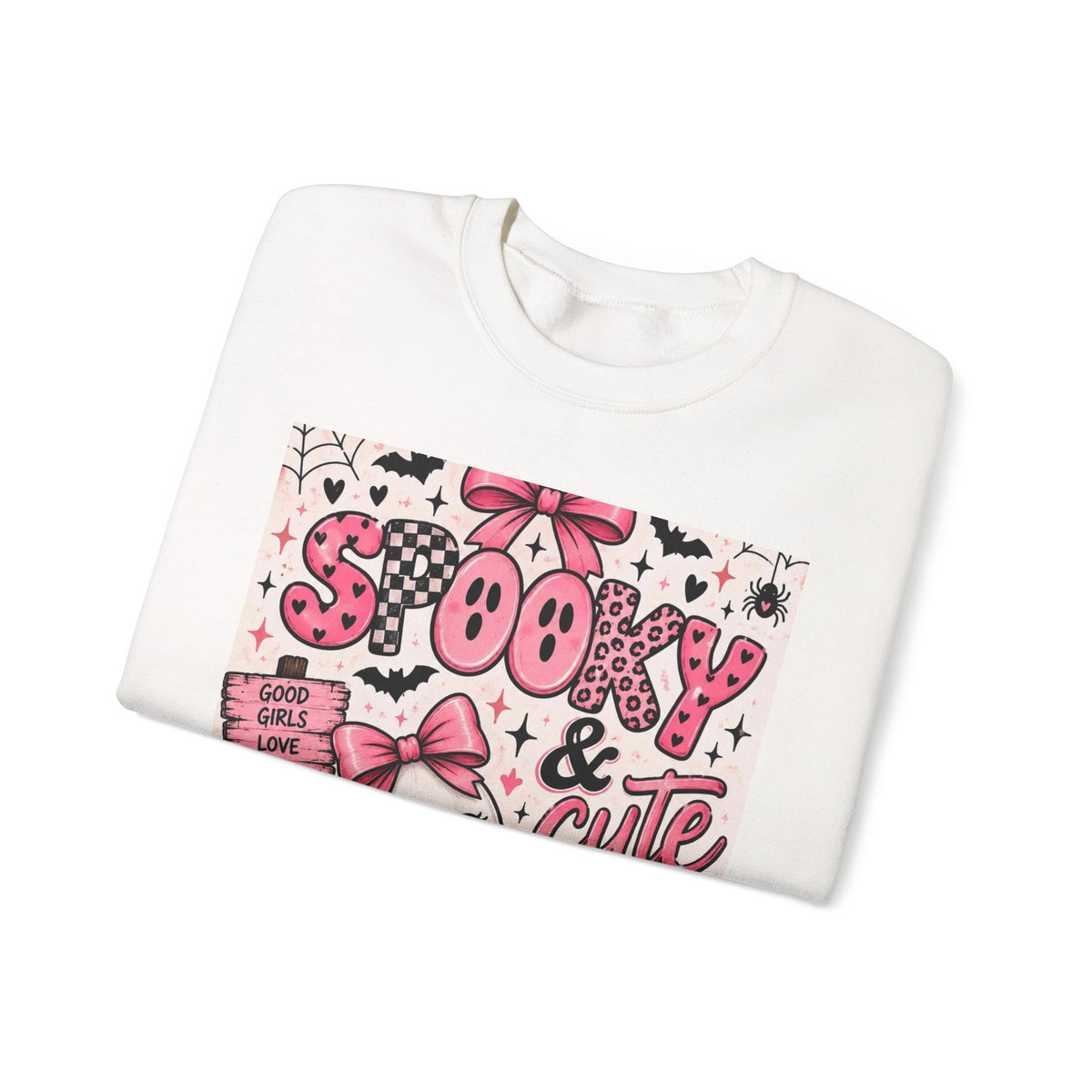 Spooky Cute Halloween Sweatshirt - Pink Ghost Pumpkins Bats
