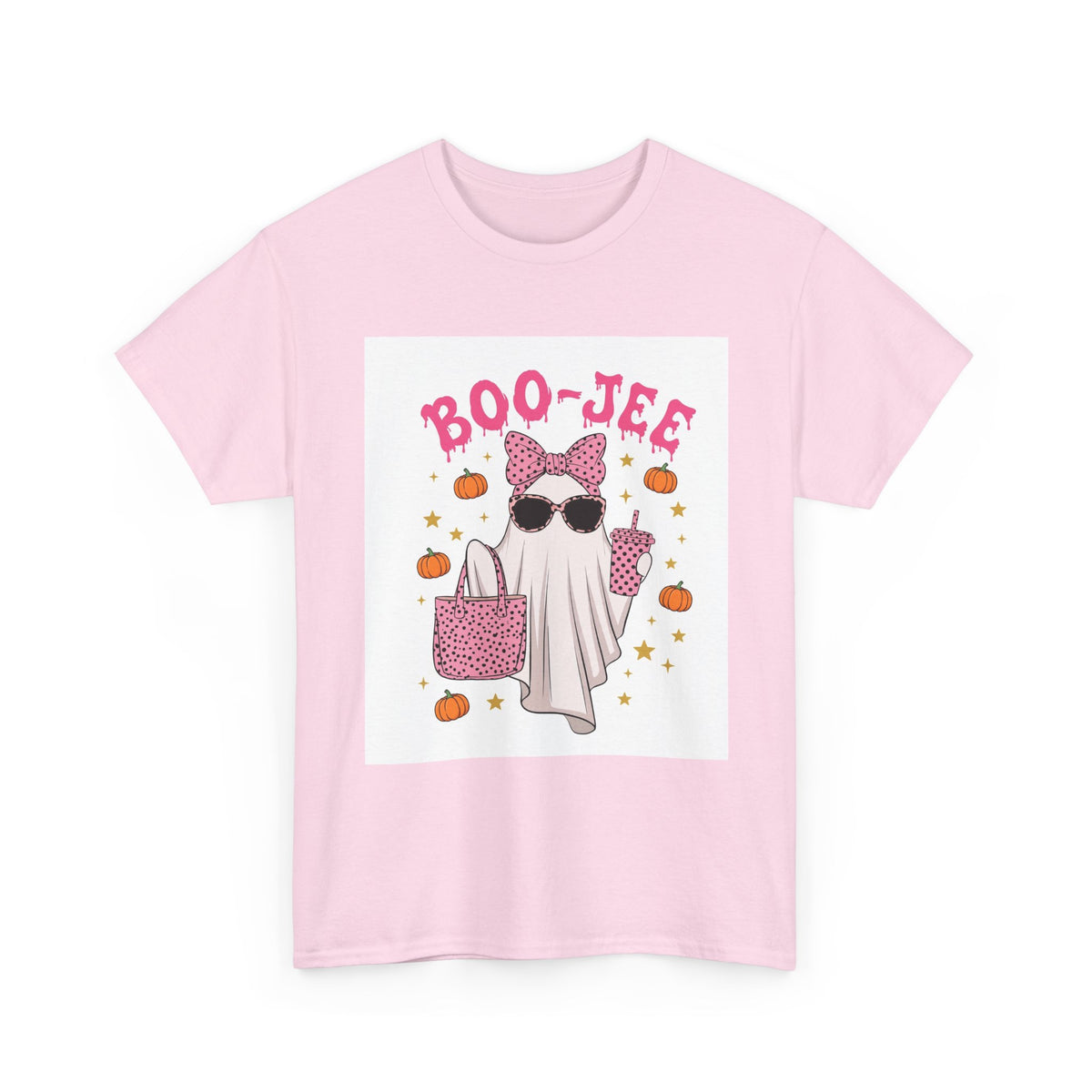 Boo-Jee Ghost T-Shirt - Pink Polka Dot Halloween