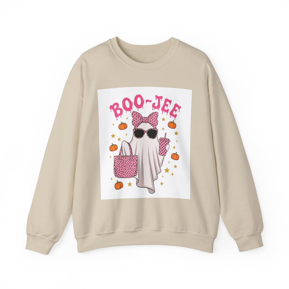 Boo-Jee Ghost Sweatshirt - Pink Polka Dot Halloween
