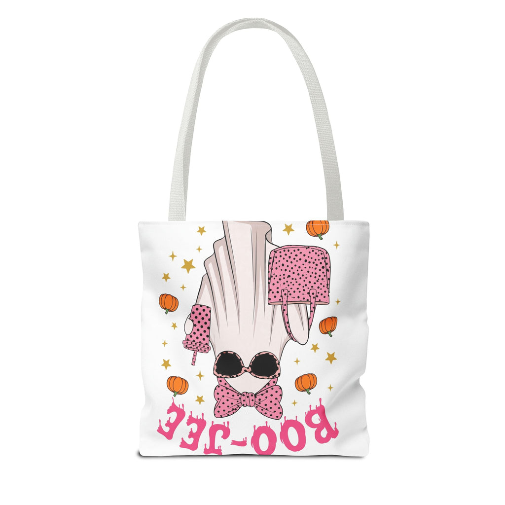 Boo-Jee Ghost Tote Bag - Pink Polka Dot Halloween