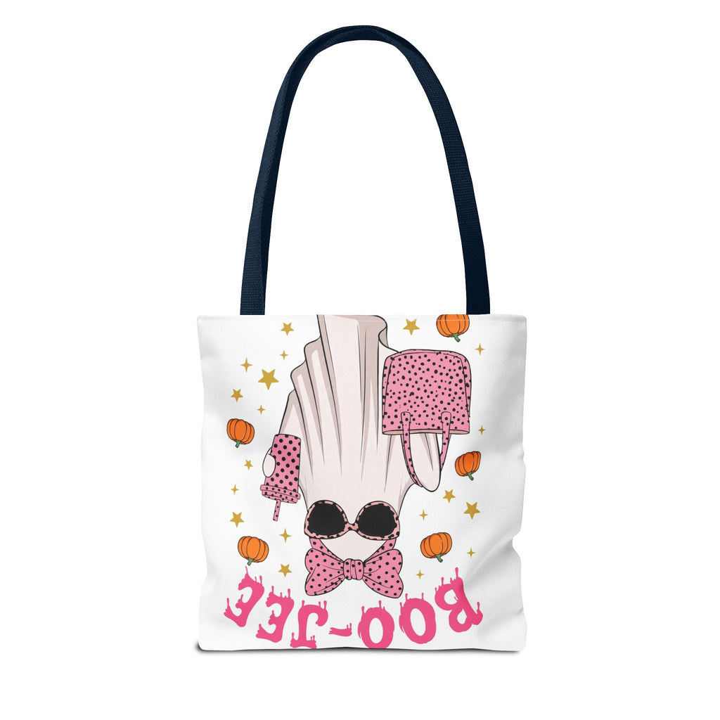 Boo-Jee Ghost Tote Bag - Pink Polka Dot Halloween