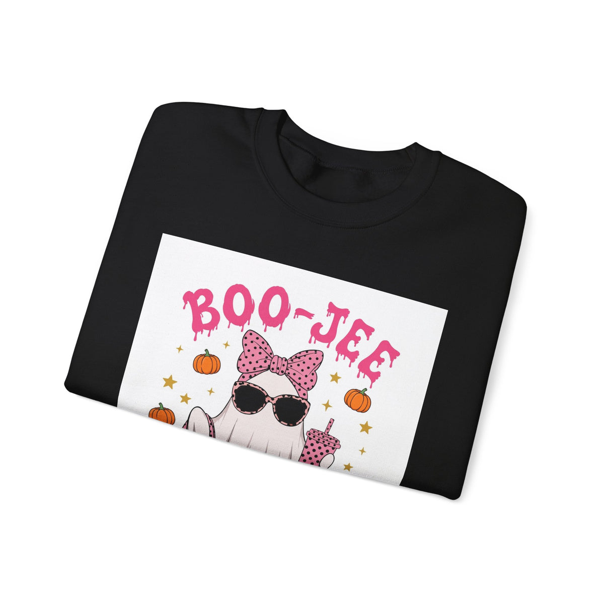 Boo-Jee Ghost Sweatshirt - Pink Polka Dot Halloween