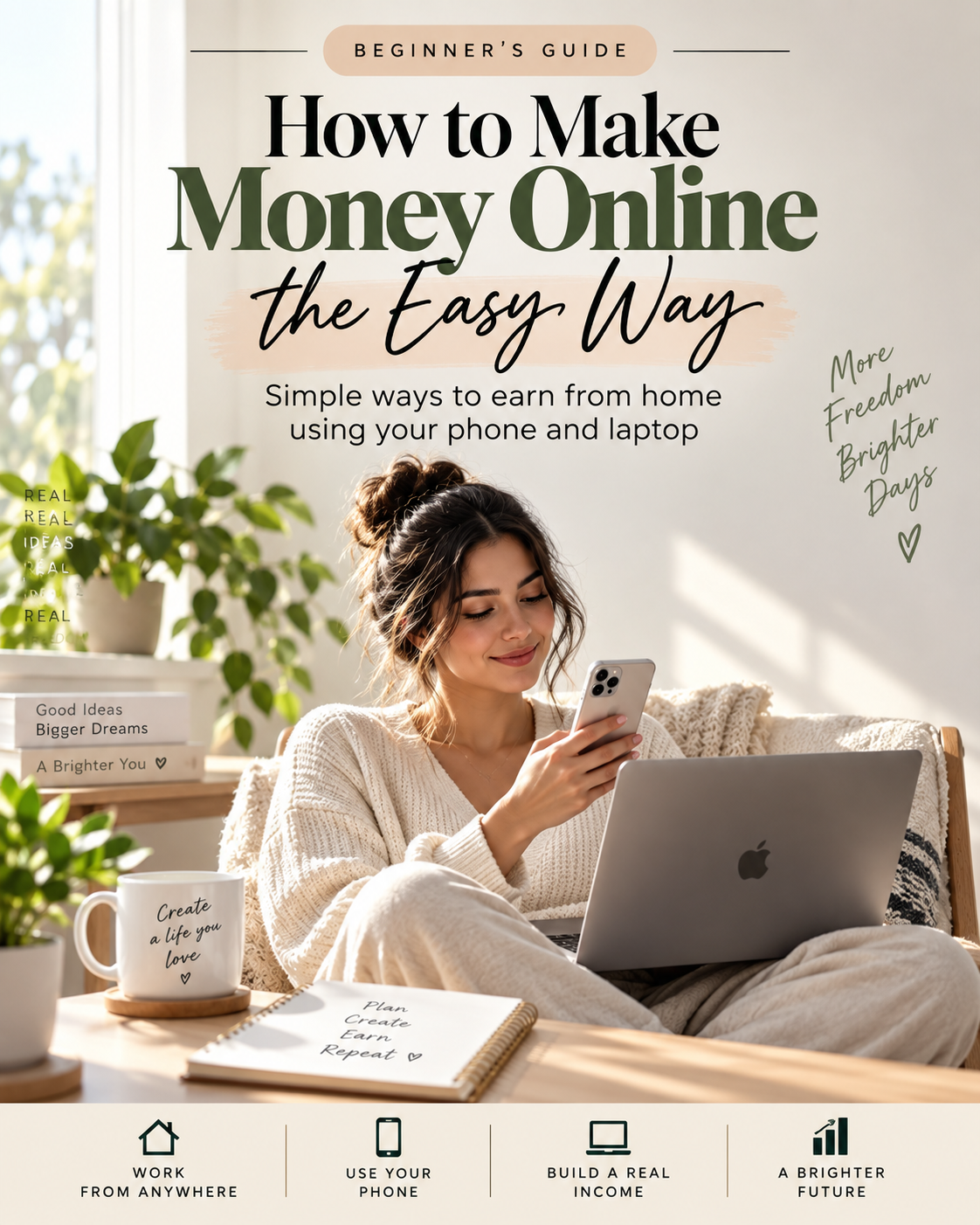 How to make Money Online the Easy Way- Editable Ebook+ Canva Template
