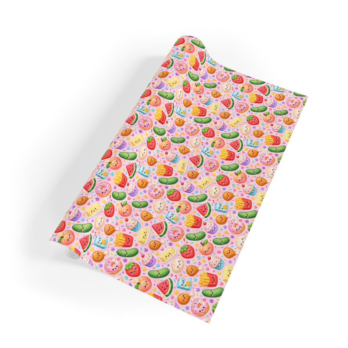 Colorful Squishy Food Birthday girl wrapping Paper