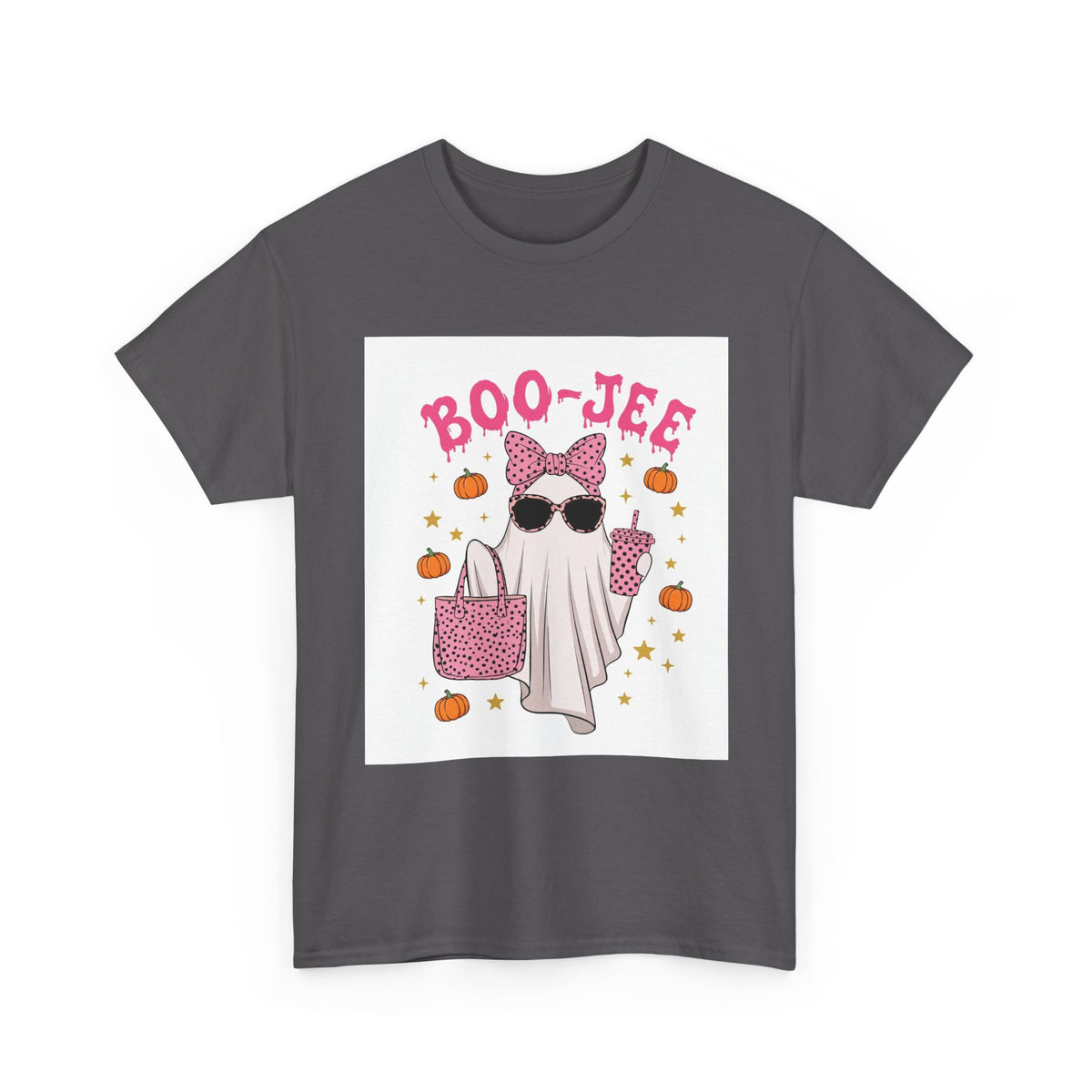 Boo-Jee Ghost T-Shirt - Pink Polka Dot Halloween