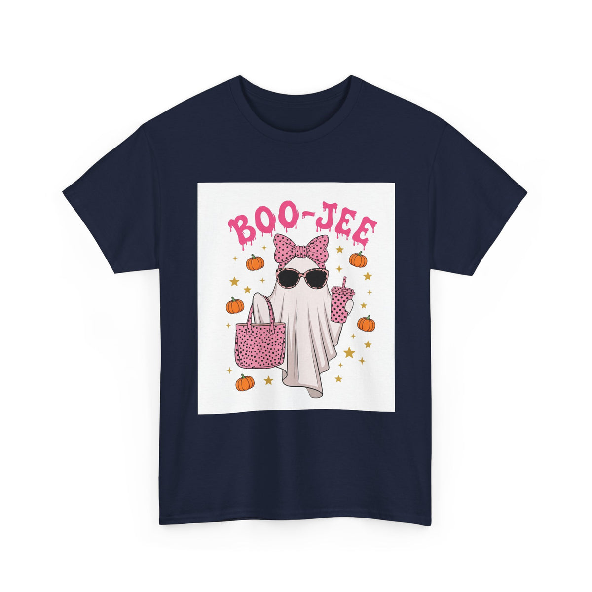 Boo-Jee Ghost T-Shirt - Pink Polka Dot Halloween
