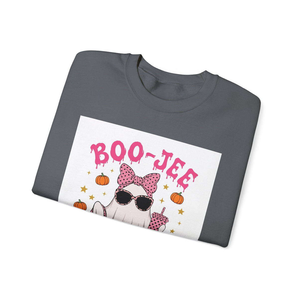 Boo-Jee Ghost Sweatshirt - Pink Polka Dot Halloween