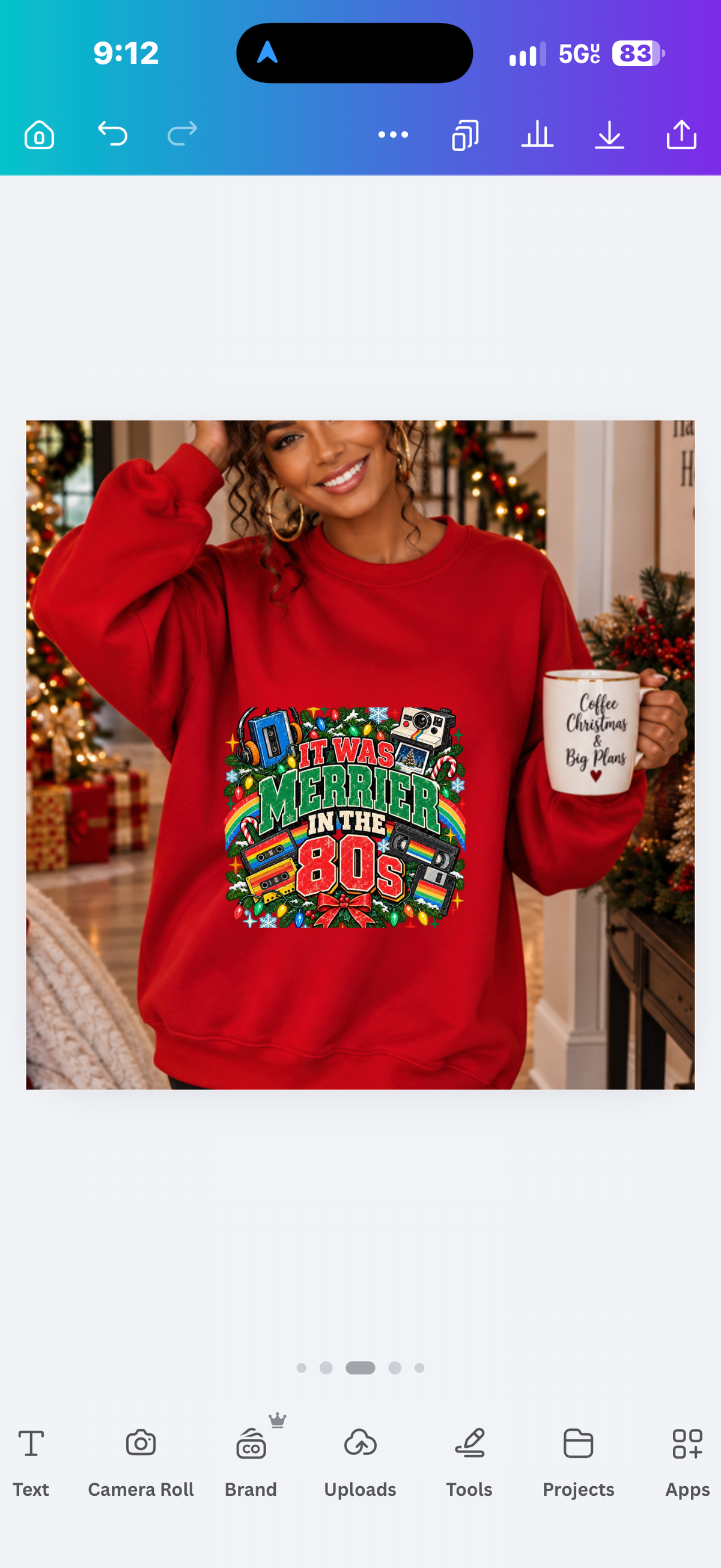 Merrier in the 80s Christmas PNG – Retro 80s Digital Download