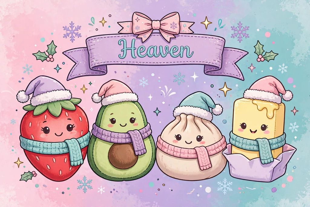 Squishy food friends Christmas design - Lisa's Hot Creations