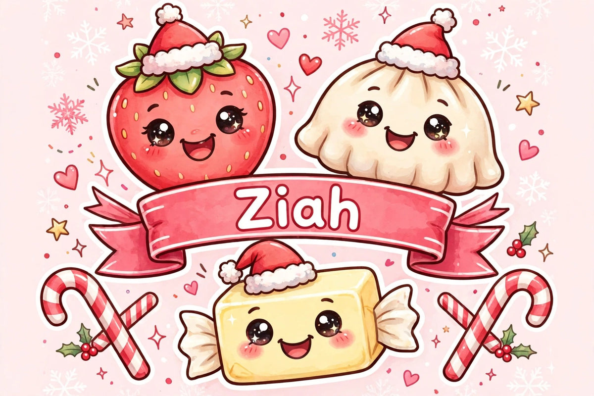 Pink squishy strawberry dumpling and butter Christmas design - Lisa's Hot Creations